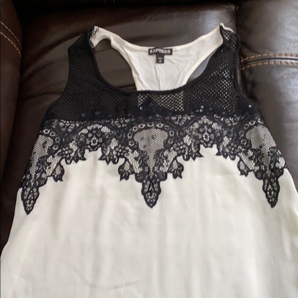 Women’s Express blouse/tank with lace detail